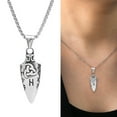 thumbnail image 2 of BQBQERT Necklace for Men Stainless Steel Spearhead Punk Runes Pendant Neck Chain Amulet Neck Jewely, 2 of 8