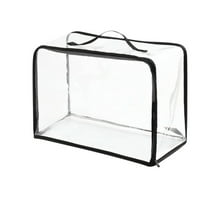 LAMIRO Transparent Large Capacity Large Clear Travel Packing Cube Clear Vinyl Zippered Storage Bags See Through Moving Bag PVC Multipurpose Pouch with Handle for Suitcase Shirts Dress Storage