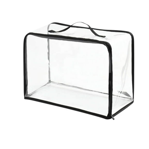 LAMIRO Transparent Large Capacity Large Clear Travel Packing Cube Clear Vinyl Zippered Storage Bags See Through Moving Bag PVC Multipurpose Pouch with Handle for Suitcase Shirts Dress Storage
