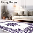 thumbnail image 2 of ODIKA 8'x10' Machine Washable Non-Slip Area Rug, Traditional Worn Stylish Elegant Reversible Covering High Traffic Rug with Pad, Purple, 581261, 2 of 8