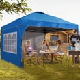 thumbnail image 3 of Ainfox 8x8 Ft One-Push Vented Pop up Canopy Tents with Sidewalls,Instant Outdoor Shade Gazebos with Weighted Sandbags,Blue, 3 of 7