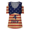 thumbnail image 4 of IROINNID 4th of July T-Shirt For Women Fashion Summer Casual Strapless Blouse Top V-Neck Women Tops Independence Day, 4 of 5