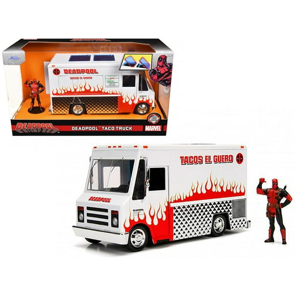 Deadpool Taco Truck with Deadpool Diecast Figurine "Marvel" Series 1/24 Diecast Model by Jada
