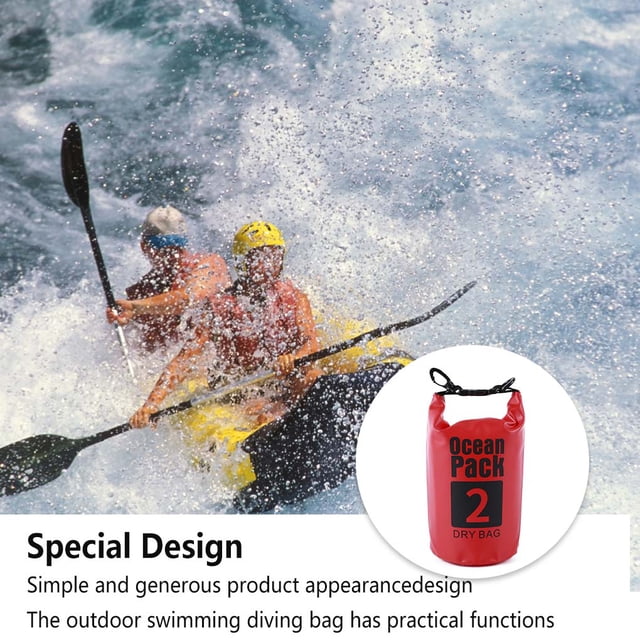 Waterproof Bags Multifunctional Outdoor Backpack Large-Capacity Equipment Foldable Kayak Rafting Bag Pool Beach Sports Red 10L Single Shoulder