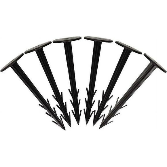 Pack of 100 Ground Stakes for Fixing Weed Control Cloth, or Mole Control Net Black