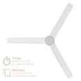 thumbnail image 6 of Delta 52in 3-Blade Smart Flush Mount Ceiling Fan 2700K-6000K CCT Tunable Range LED Light Kit with White Hardware in White Blades Works With iOS or Android App, 6 of 10