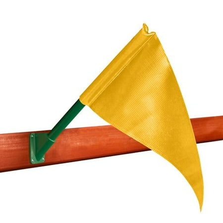 Gorilla Playsets Swing Set Flag Kit, Yellow with Green Base