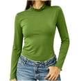 thumbnail image 5 of Aezemi Women High Neck Shirts Long Sleeve Lightweight Fashion Comfy Winter Fall Home Outerwear Tees Pullover Trendy Casual Soft All Match Tops L, 5 of 7