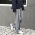 thumbnail image 2 of Pantalones de pierna ancha para mujer, pantalones de otoño e invierno, pantalones rectos adelgazantes de cintura alta, pantalones casuales de moda que combinan con todo, pantalones largos hasta el, 2 of 6