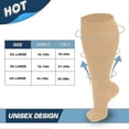 thumbnail image 4 of 1 Pair Plus Size Compression Socks For Women Men, 20-30 Mmhg Extra Wide Calf Knee High Stockings, 4 of 5