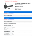 thumbnail image 2 of Tie Rod End - Compatible with 2007 - 2017 Jeep Patriot 2008 2009 2010 2011 2012 2013 2014 2015 2016, 2 of 2