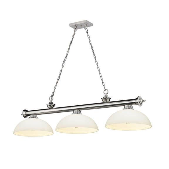 2306-3BN-DMO14-Z-Lite-Cordon - 3 Light Billiard In Traditional and Classical Style-13.25 Inches Tall and 14 Inches Wide