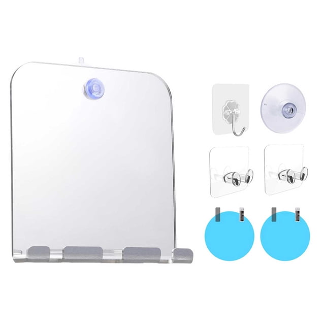Shower Mirror for Shaving Fogless Bathroom Mirror with Suction Razor Toothbrush Holder Portable Handheld Fog-Free