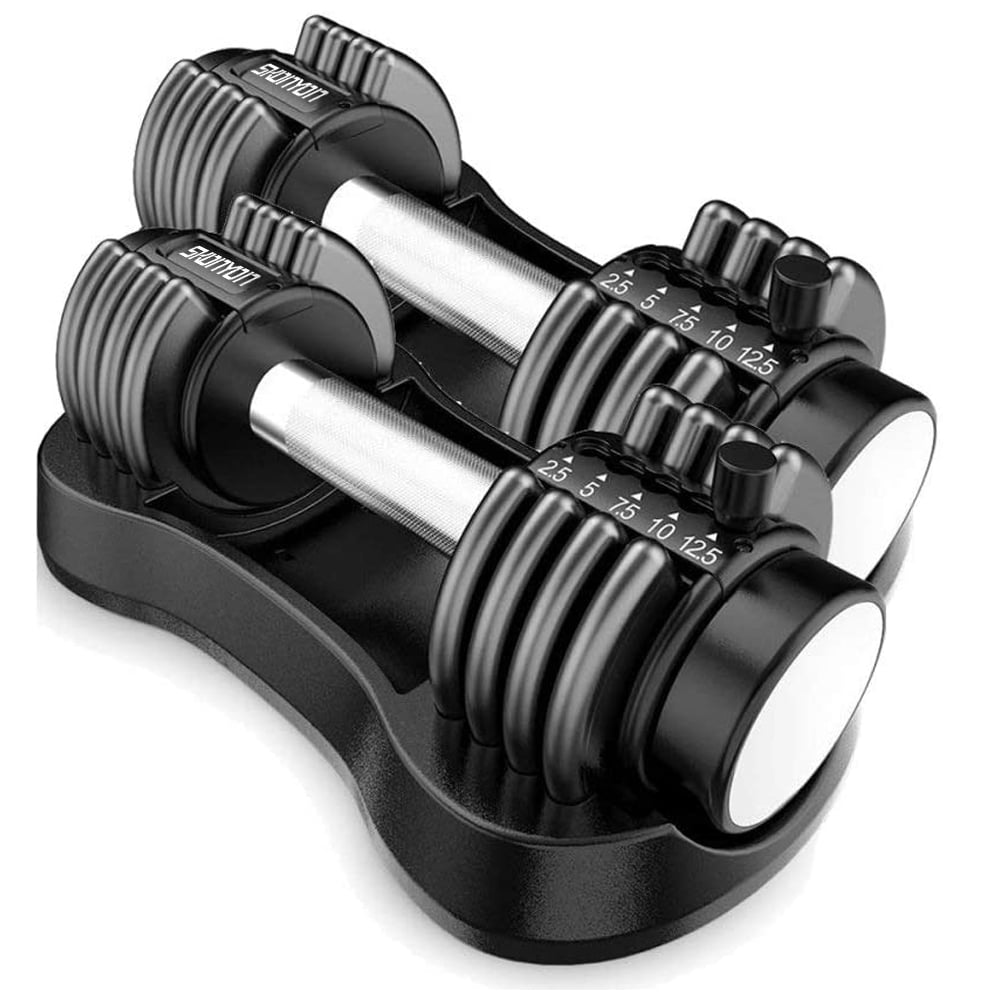 SKONYON Adjustable Dumbbells Set 12.5 lbs Weight with Handle and Weight