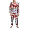 thumbnail image 3 of Lsque Funny Christmas Gnome Pattern Long Sleeve Pajama Set for Men - Soft 2-Piece Sleepwear and Loungewear Set with Pockets, Comfy Nightwear-Small, 3 of 7