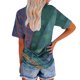 thumbnail image 2 of Blusa de Manga Corta Cuello Redondo Impreso Señoras Casual Top, Blusa Ligera de Poliéster para el Trabajo, la Fiesta Y Toda la Temporada de Uso Diario, 2 of 4