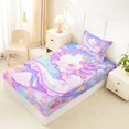 thumbnail image 5 of Manfei Sleeping Axolotl Twin Sheets, Dreamy Moon Cloud Bedding, Pastel Purple, 3 Pieces, 1 Flat Sheet, 1 Fitted Sheet and 1 Pillowcase, 5 of 6