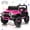 Pink B, variant on Pucloce 24V Kids Electric Ride-On Car, 2-Seater Pink Jeep with Remote Control, 3 Speeds, LED Lights, Bluetooth Music, Ideal Gift for Ages 3-8