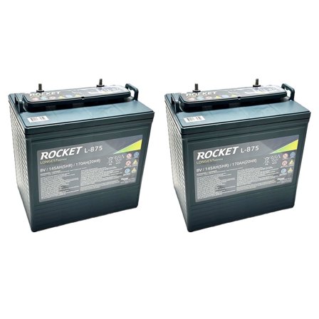 Rocket L-875 170Ah 8V Golf Cart Battery - Replaces Trojan T-875 (Set of 2)