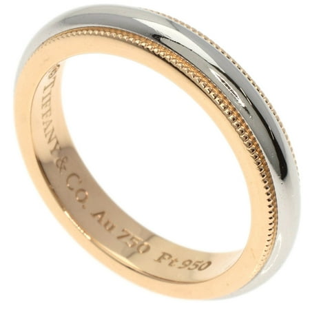 Pre-Owned Tiffany & Co. Milgrain Ring, 18K Pink Gold, PT950, Women's, TIFFANY (Good)