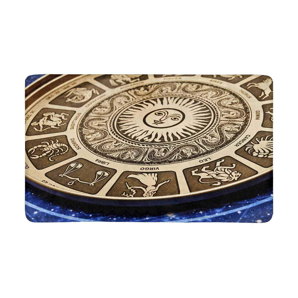 Pop Astrological Plate With All Signs Of Zodiac Doormat Non Slip Indoor Outdoor Doormat Floor Mat Home Decor Entrance Rug 30x18 Inches