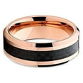 thumbnail image 4 of Silly Kings Jewelry Tungsten Wedding Band Rose Gold Tungsten Ring Tungsten Carbide Ring 8mm Carbon Fiber Comfort Fit, 4 of 4
