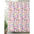 thumbnail image 2 of Colorful Polka Dot Extra Long Shower Curtain Set, Waterproof Shower Curtains for Bathroom, Rainbow Watercolor Polka Dots Washable Fabric Cloth Bath Curtain for Bathtub with Hooks 72x96 Inches, 2 of 6