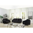 thumbnail image 2 of Bowery Hill 19" Modern Velvet Upholstered Elegant Chic Loveseat Couch in Black, 2 of 6