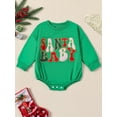 thumbnail image 2 of Cenuakty Baby Christmas Romper Letter Embroidery Long Sleeve Crew Neck Bodysuit Newborn Playsuit, 2 of 8