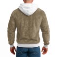 thumbnail image 4 of Havenx Hoodies for Men Christmas 1/4 Zipper Fuzzy Flannel Long Sleeve Sweatshirt Big and Tall Soild Color Santa Humor Hoodies Plush Fleece Zipper Xmas Winter Tops,Khaki 2XL, 4 of 4
