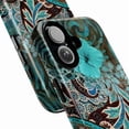 thumbnail image 2 of Teal Blue Floral Paisley Phone Case – Vintage Boho Pattern Protective iPhone Cover for iPhone 16 15 14 13 12 11 Pro Max Mini, 2 of 6
