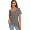 thumbnail image 3 of Womens Deep V Neck T Shirts Casual Short Sleeve Loose Fit Basic Fashion Tee, 3 of 6