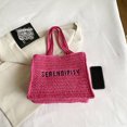 thumbnail image 3 of Bolso de mano para mujer, bolsa informal de paja para axilas, tejido cuadrado de gran capacidad para vacaciones Ndcxsfigh Para Estrenar, 3 of 5