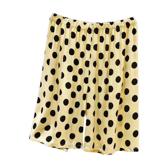 Aezemi Women's Soft Sleep Shorts, Elastic Waist Comfy Pajama Knee Length Shorts, Summer Home Sleepwear Comfy Bottoms, XL-3XL