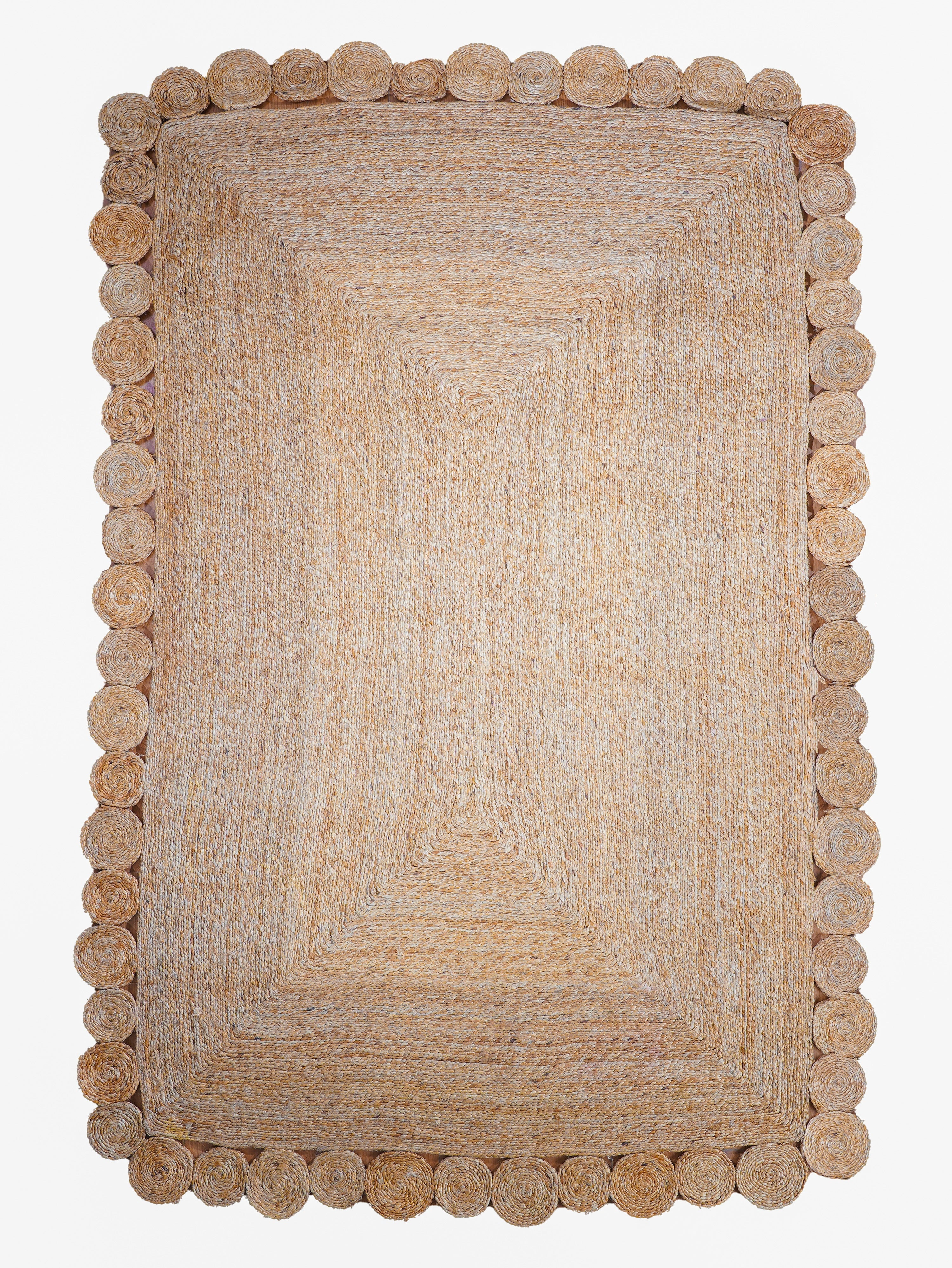 Rugsotic Carpets Hand Woven Jute 5'x8' Area Rug Oriental Beige J00001
