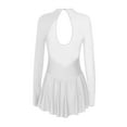 thumbnail image 5 of YONGHS Women's Rhinestone Figure Skating Dress Long Sleeves Spandex Gymnastics Leotard White M, 5 of 7