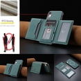thumbnail image 6 of Allytechgroup Wallet Case for iPhone XR, RFID Blocking PU Leather Stand Phone Shell with Credit Card Slot Shockproof Protective Back Cover for iPhone XR Women Men, Green, 6 of 7