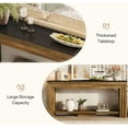 thumbnail image 7 of Finmind 70.9" Long Farmhouse Console Table, Narrow 2-Tier Sofa Table Behind Couch for Living Room, Entryway, Hallway, Rustic Brown & Black, 7 of 7