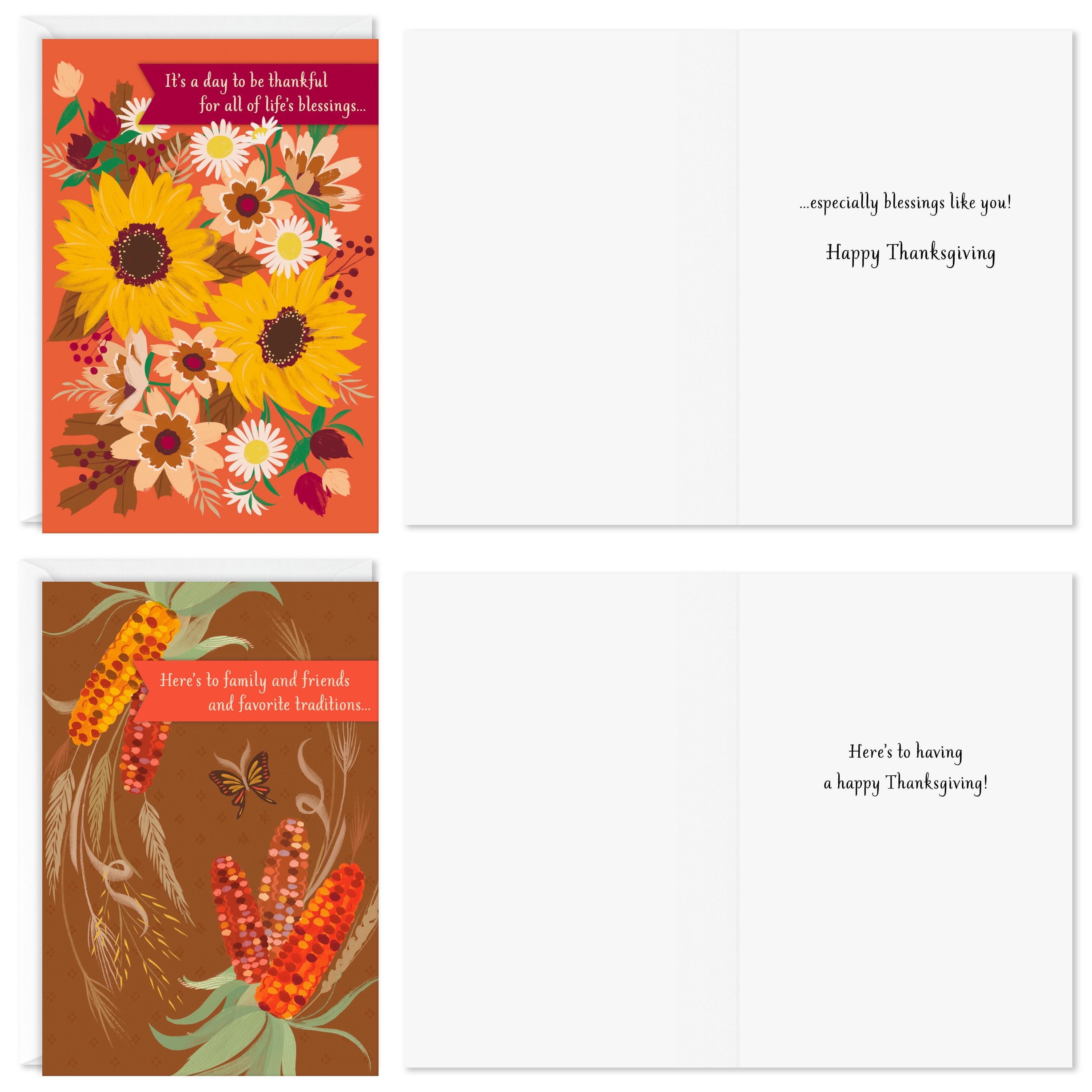 Hallmark Assorted Thanksgiving Cards (Warm Wishes and Traditions), 8 Count
