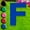 Black, variant on Pink Letter F 20 inches tall