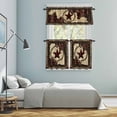 thumbnail image 5 of Western Texas Star Kitchen Curtains Sets for Windows 36 Inch Length, Retro Rustic Brown Farmhouse Rod Pocket Window Treatments Tier Curtains and Valances Set for Bedroom/Bathroom, 5 of 8