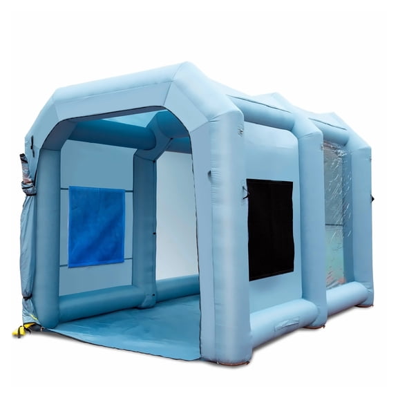 Inflatable Paint Booth 13x10x9ft, Spray Booth Tent with 900W Blowers, Car Paint Booth for Auto Motorcycle Garage, Oxford PVC Air Filter System