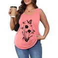 thumbnail image 6 of Tiqkatyck Tank Tops for Women Trendy Women's 2025 Chic Round Neck Short Sleeve Shirts 2D Printed Casual Loose Fit Vest Sleeveless Tunic Tops Summer Tops for Women Pink XL, 6 of 7