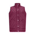 thumbnail image 7 of Women's Stand Collar Sleeveless Vest, Quilted Zip Up Vest, Lightweight Puffer Vest, Warm Winter Vest Top, Casual Outerwear Vest, Pocket Detail Sleeveless Jacket Purple, 7 of 7