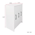 thumbnail image 6 of Bookcase 3-Tier Pull-Out Door Storage Cabinet with Wheels for Office Bedroom, White, 6 of 12