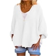 thumbnail image 2 of Fnooota Cardigans for Women, Long Sleeve V Neck Lightweight Spring and Fall Coats White Size L, 2 of 6