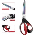 thumbnail image 3 of Industrial Scissors Heavy Duty: Professional Multipurpose Shears Sharp Stainless Steel - Forged Titanium Coated Scissors for Fabric Sewing Carpet Craft Workshop Outdoor Home Office, 3 of 3