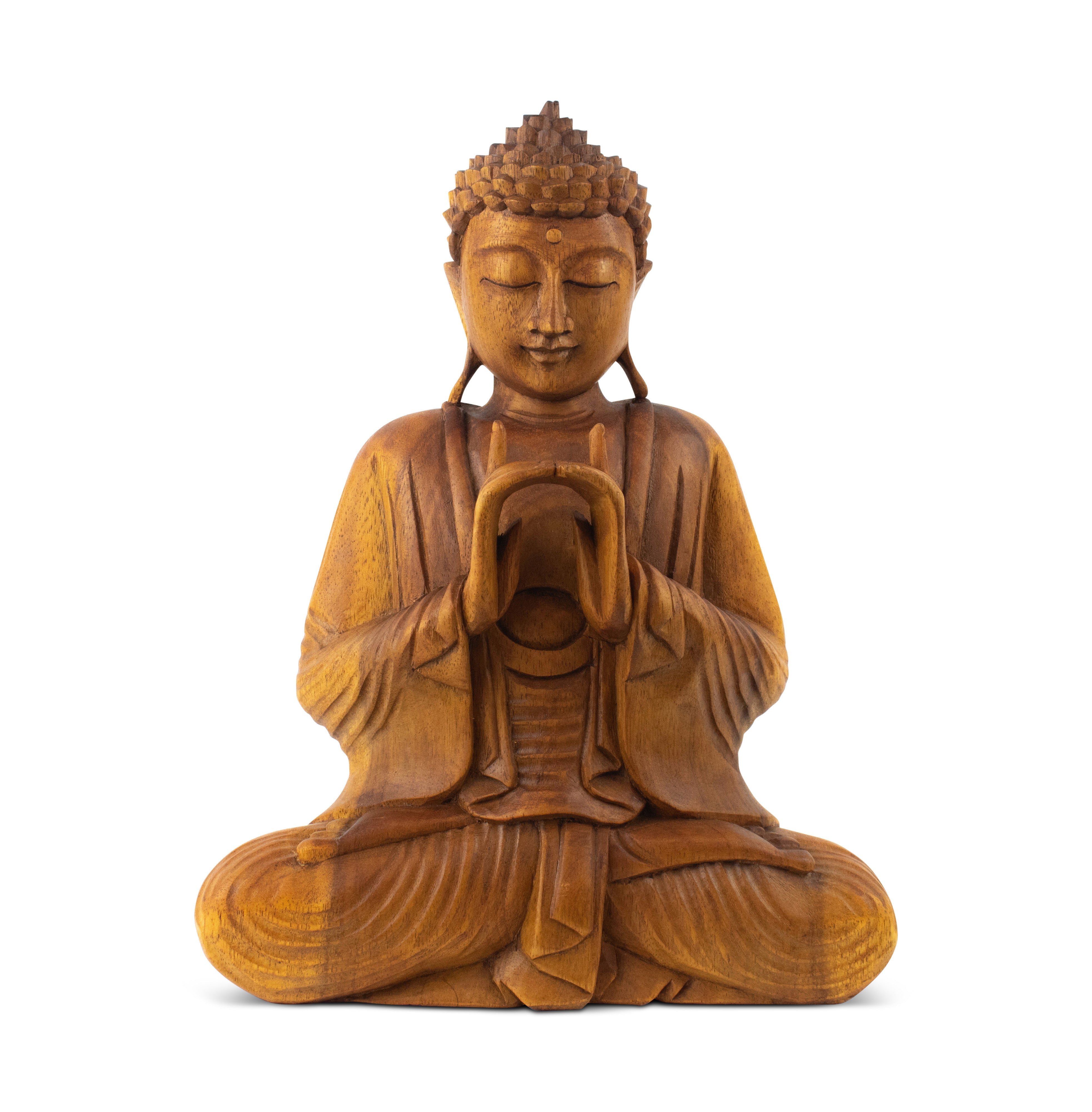 Wooden Serene Sitting Buddha 