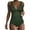 Green, variant on Karight Women's Swimsuits Mesh Sexy One Piece Bathing Suits Slimming V Neck Swimwear