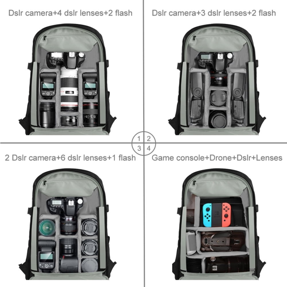 MOSISO Zaino Fotocamera Borsa DSLR/SLR/Mirrorless con Back Panel Traspirante,Zaino Viaggio Fotografico con Scomparto Laptop 15-16 Pollici&Copertura Antipioggia Treppiede per Canon/Nikon/Sony,Nero